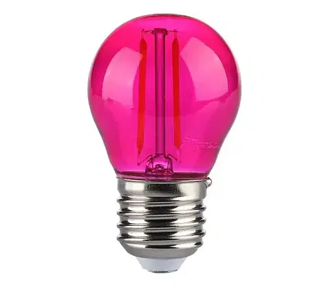 Žiarovky  LED žiarovka E27 G45 2W ružová filament