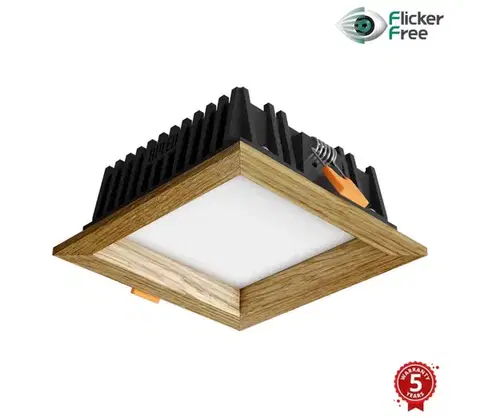 Svietidlá APLED - LED Podhľadové SQUARE WOODLINE LED/6W/230V 3000K 12x12 cm dub masív 21286