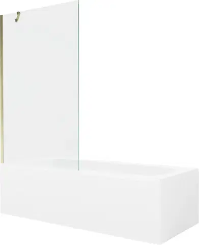 Sprchové dvere MEXEN/S - Vega obdĺžniková vaňa 170 x 70 cm s panelom + vaňová zástena 100, transparent, zlatá 550117070X9510000050