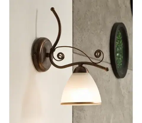 Svietidlá  Nástenná lampa RETRO II 1xE27/60W/230V bronz patina KM 1.51 br