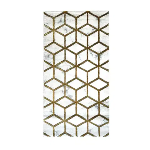 Moderné koberce Koberec Frisee Diamond 2,0/2,9 B0072 biela/zlatá