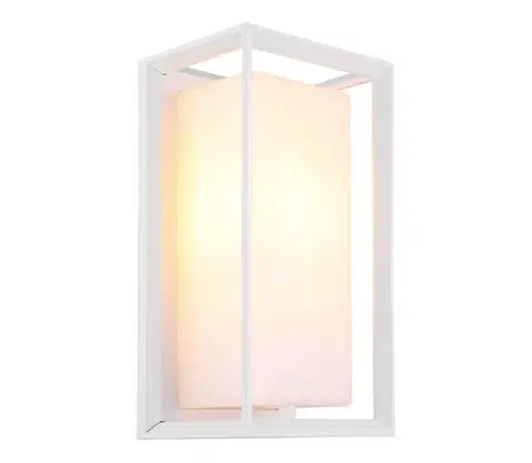 Svietidlá Globo 31982W - Vonkajšie nástenné svietidlo LOGANA 1xE27/60W/230V IP44 biela 31982W