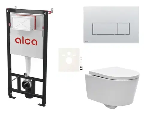 Záchody Cenově zvýhodněný závěsný WC set Alca do lehkých stěn / předstěnová montáž + WC SAT Brevis SIKOASW9 SIKOASW9