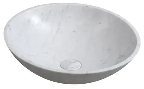 Umývadlá SAPHO - BLOK kamenné umývadlo na dosku priemer 42cm, biela carrara mat 2401-42