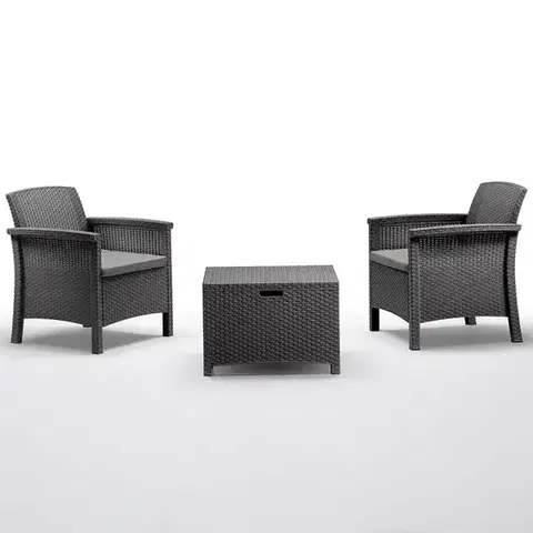 Sada: stolík a záhradné kreslá Záhradný komplet Venezia Terrace graphite