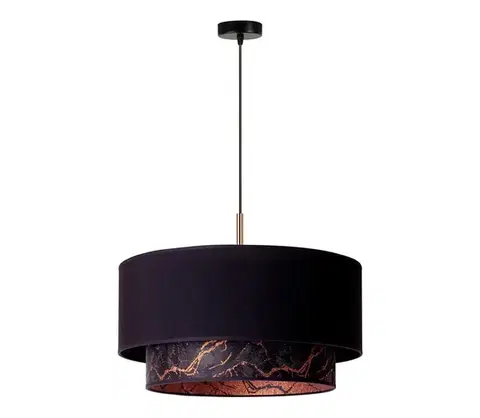Svietidlá  - Luster na lanku NANTES 1xE27/15W/230V pr. 45 cm čierna/medená 602617