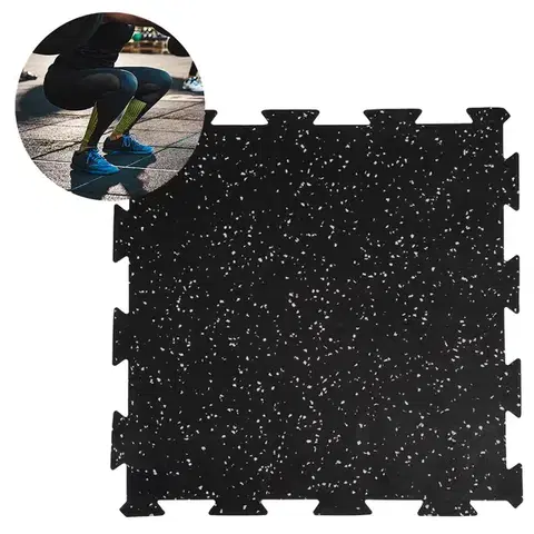 Podložky na cvičenie Záťažová podložka inSPORTline Puzeko 50x50x1 cm čierno-šedá