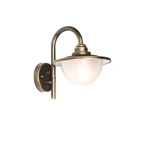 Vonkajšie svietidlá Klasická vonkajšia nástenná lampa starožitné zlato IP44 - Bruges