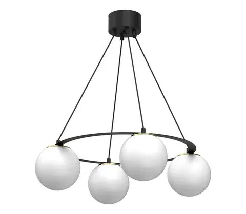Svietidlá  Luster na lanku BALLO 4xE27/15W/230V čierna/biela 5673