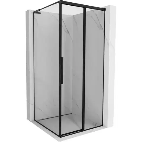 Sprchovacie kúty MEXEN/S - Rox L sprchový kút posuvný pravá 100 x 100, čierna okraj, čierna 8C2L-100-100-70-70-P