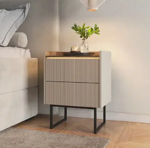 Nočné stolíky Dig-net nábytok Nočný stolík GALO LG-09 s LED osvetlením