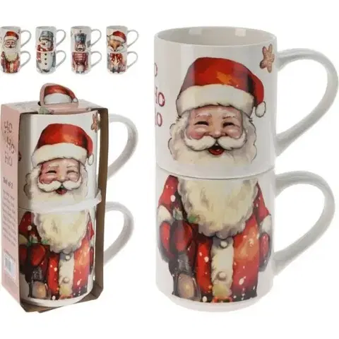 Hrnčeky a šálky Kinekus Hrnček vianočný 265 ml sada 2 ks porcelán mix
