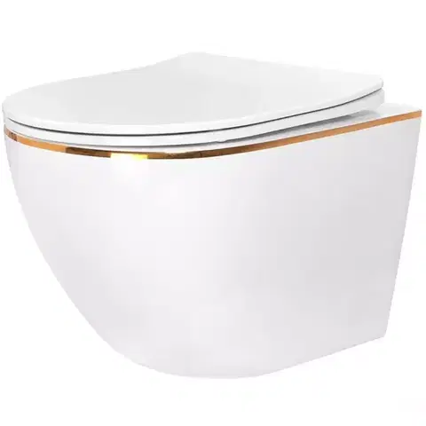 Sanitárna keramika Závesná misa Carlo Mini Rimless white gold