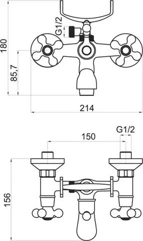 Kúpeľňové batérie NOVASERVIS - Vaňová batéria 150 mm, chróm 99121,0