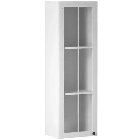 Kuchynské horné skrinky KONDELA Provance W40S L horná kuchynská skrinka biela / sosna andersen