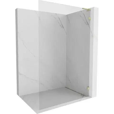 Sprchové dvere MEXEN/S - Lunar L Sprchová zástena WALK-IN pravá 60 x 200, transparent 8 mm, zlato 830L-060-000-50-00-P