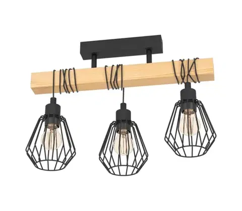 Svietidlá Eglo 780168 - Prisadený luster TABODI 3xE27/40W/230V hnedá/čierna 780168