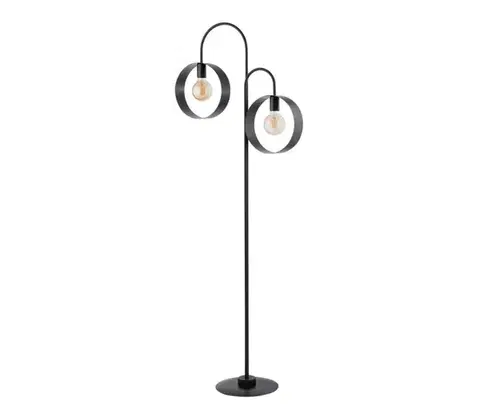 Lampy  Stojacia lampa HAPPY 2xE27/60W/230V čierna 50277