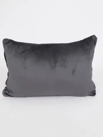 Dekoračné obliečky MKLozkoviny.sk Obliečka na vankúš mikroplyš 40 × 60 cm – Laura tmavo sivá-  -