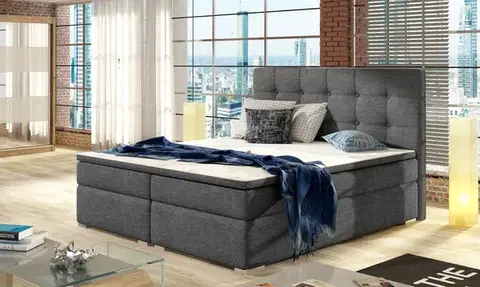 Postele ArtElta Manželská posteľ INEZ Boxspring | 180 x 200 cm Farba: Sawana 05
