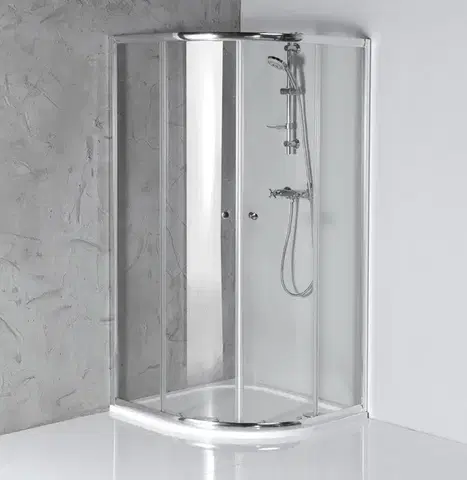 Sprchové dvere AQUALINE - ARLETA štvrťkruhová sprchová zástena 900x900, číre sklo HLS900Y