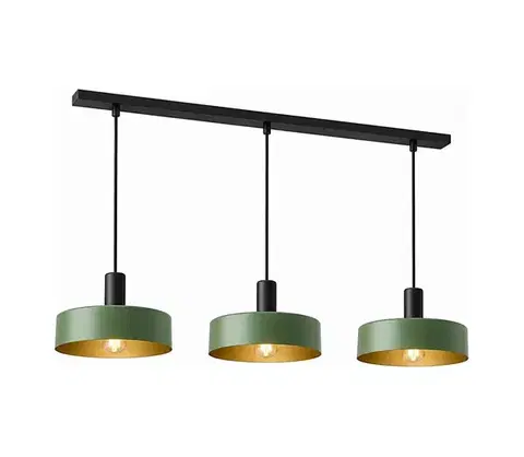 Svietidlá Keter Lighting Luster na lanku HAKI 3xE27/60W/230V zelená/čierna 2982