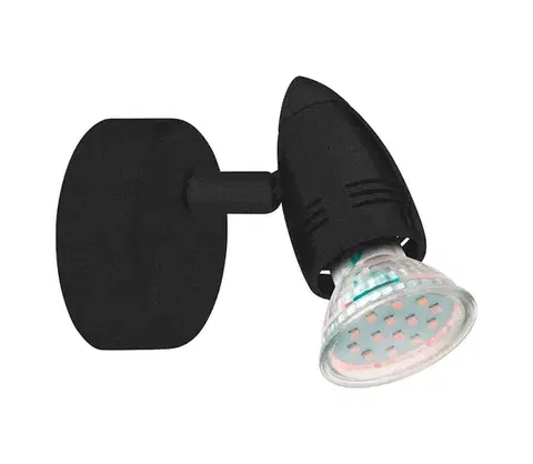 Svietidlá Eglo 780443 - LED Nástenné bodové svietidlo SABADELL 1xGU10/2,8W/230V 3000K čierna 780443