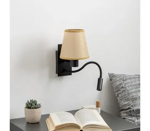 Svietidlá BRILAGI - LED Nástenná lampa NUBILA 1xE27/25W/230V+LED/3W čierna/svetlohnedá BG1558+BG1571
