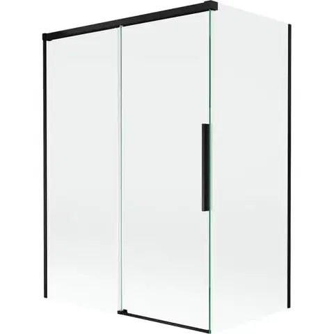 Sprchové dvere MEXEN/S - Rox vaňová zástena 2-krídlová posuvná 120 + 70 x 150, transparent, čierna 8C9-120-070-70-00