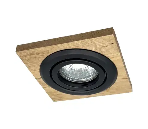 Svietidlá  Podhľadové svietidlo TOBBY 1xGU10/20W/230V 11,5x11,5 cm dub/čierna LM-1.282/NATURALNY