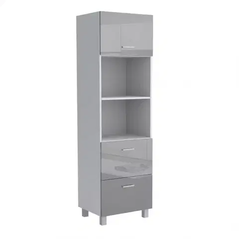 Kuchynské skrinky stojace Kuchynská skrinka Lucjan 60KPM 1F2S 2100 LUX šedá