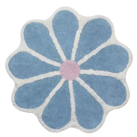 Koberčeky a rohože do kúpeľne Kúpeľňový koberček Fi 70cm modrý Cotton Floral