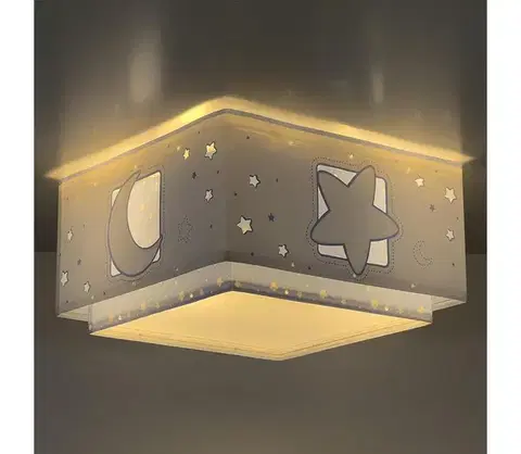Svietidlá Dalber 63236T - Detské stropné svietidlo MOONLIGHT 2xE27/60W/230V modrá 63236T