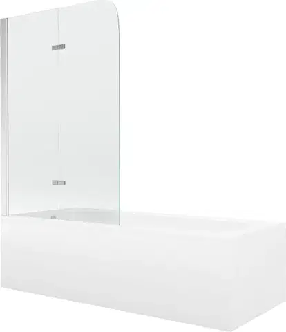 Sprchové dvere MEXEN/S - Vega obdĺžniková vaňa 170 x 70 cm s panelom + vaňová zástena 80, transparent, chróm 550117070X9008020100