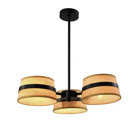 Stropná svetla Stropná lampa Demy čierna 3x40W E14 žlté tienidlo