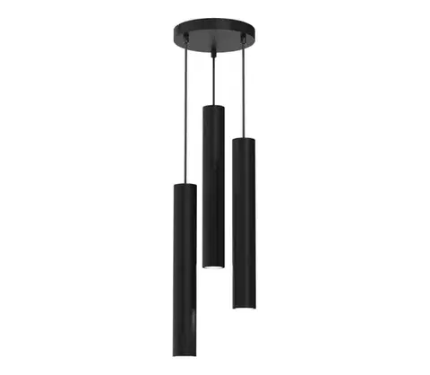 Svietidlá  Luster na lanku HUDSON 3xGU10/8W/230V čierna MLP8793