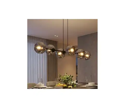 Svietidlá BRILAGI - Závesné svietidlo na lanku DIOR 6xE27/60W/230V čierna/dymová šedá 59-024B