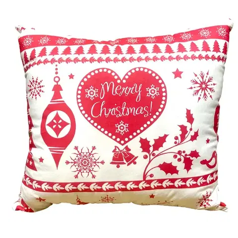 Dekoračné vankúše Vankúš antialergický Christmas červené 40x40cm TiaHome