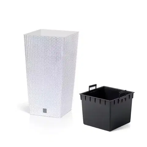 Kvetináče a truhlíky NABBI DRTS265 plastový kvetináč 26,5 cm biela