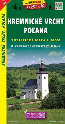 Voda, lyže, cyklo Kremnické vrchy - Poľana - TM 1093 - 1:50 000