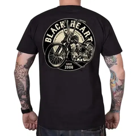 Pánske tričká Tričko BLACK HEART Chopper King čierna - 3XL