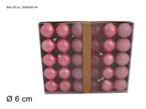 Vianočné ozdoby MAKRO - Gule vianočné 6cm 30ks