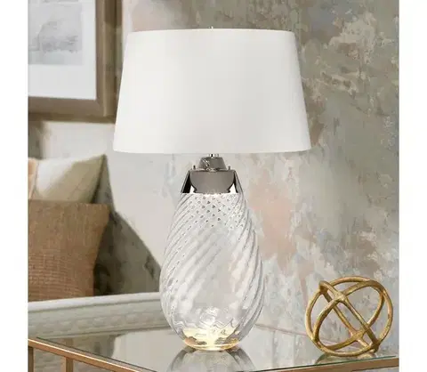 Lampy Elstead LENA-TL-L-SMOKE-OWSS - LED Stolná lampa LENA 1xE27/40W/230V 74 cm biela LENA-TL-L-SMOKE-OWSS
