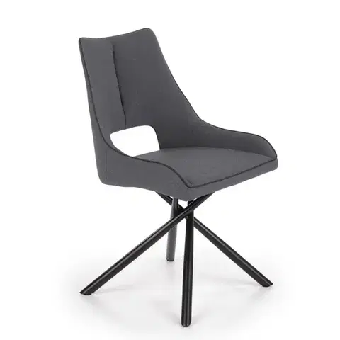 Čalúnené stoličky Stolička K409 tkanina/kov tmavý popol 49x52x84