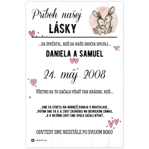 Obrazy s textom Darček na svadbu - Obraz pre zamilovaných: Príbeh našej lásky