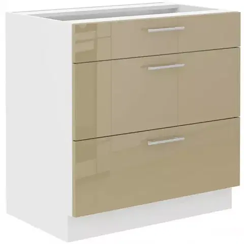 Kuchynské skrinky stojace Kuchynská skrinka Lara 80d 3s Bb Mdf Cappucino lesk