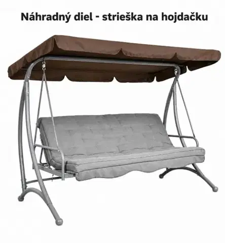 Záhradné hojdačky GARDENKUS ND Strieška - textília na hojdačku RACHEL hnedá