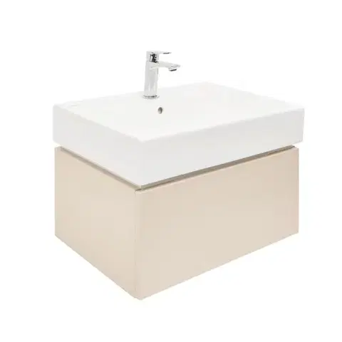Kúpeľňový nábytok Kúpeľňová skrinka s umývadlom SAT Feel 60x30x46 cm pieskovo béžová mat SATFEEL60BEU2B SATFEEL60BEU2B