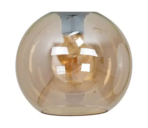 Lampy  Náhradné sklo univerzálne SOFIA E27, priemer 20 cm, dymovo-béžové PLM524