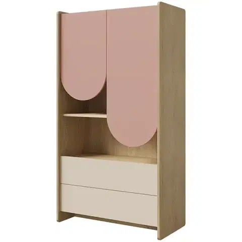 Regály Regál Lexi 6 Cremona/Macadamia/Ružová